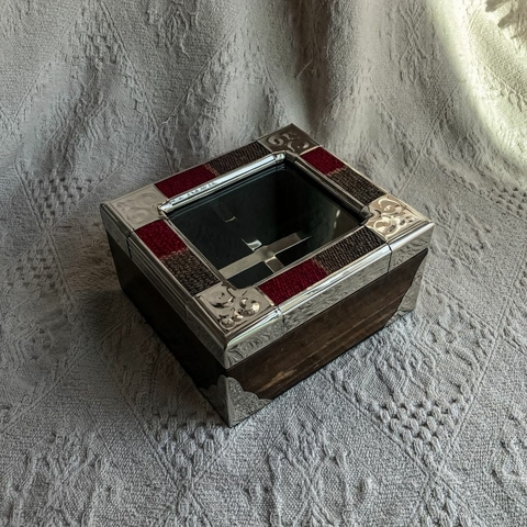 Caja de Té x 4, con tapa en aguayo y alpaca