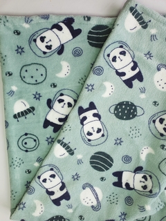 Mantinha fleece - panda astronauta na internet