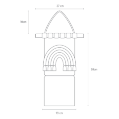 Flâmula em macramê - arco íris - loja online