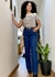 Calça Wide Leg Cargo Jeans Azul - PODER DE PRETA