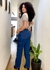 Calça Wide Leg Cargo Jeans Azul na internet