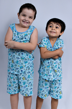 Pijama Curto Infantil T-02 ao T-06 (estampas variadas)