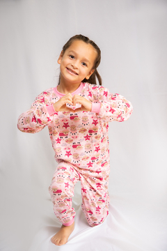 Pijama comprido infantil malha T-12 (menina - estampas variadas) - comprar online
