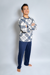 Pijama comprido adulto masculino PP ao G (estampas variadas)