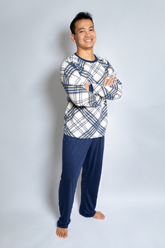 Pijama comprido adulto masculino GG e EG (estampas variadas)