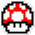 Mario Bros hongo Pixel Rojo