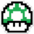 Mario Bros hongo Pixel Verde