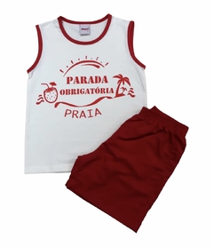 4010 - CONJUNTO REGATA COM SHORTS MAURICINHO VERMELHO