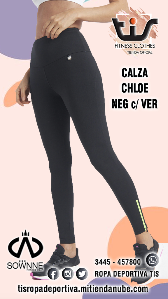 Calza Chloe Negra c Verde SOWNNE 2277