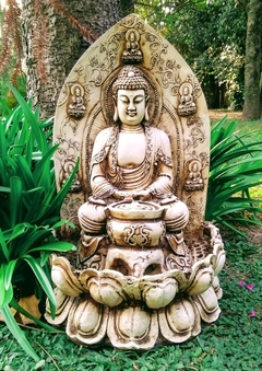 Fuente De Agua Grande Buda Con Bomba Y Luz Capilla Decoracio