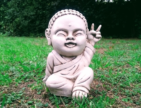 Buda De Resina Apto Exterior Jardin Decoracion Estatua Bebe
