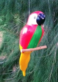 Loro Guacamayo Para Colgar Ceramica Jardin  Exterior