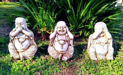 3 Budas Sabios Mudo Sordo Y Ciego Apto Exterior Jardin Decoracion