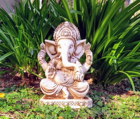 Ganesha Estatua De Resina Apto Interior Exterior Jardin Decoracion