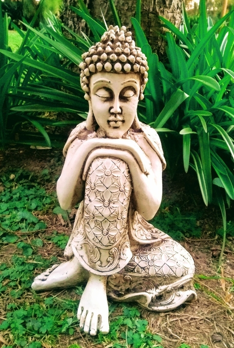 Buda De Resina Mediano Exterior Jardin Decoracion Estatua
