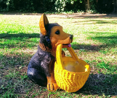 Perro Ovejero Macetero Canasta Jardin Exterior Estatua de Resina Maceta en internet