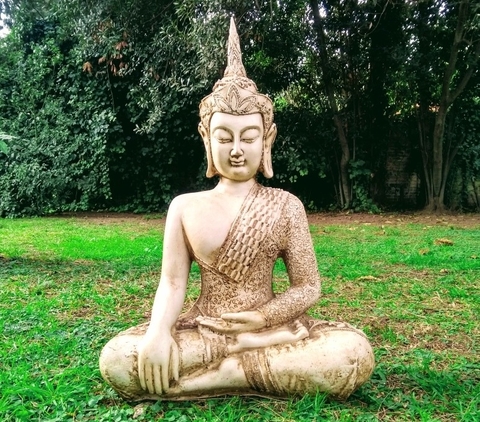 Buda Grande 61  Cm Resina Jardin Exterior Estatua Decoracion