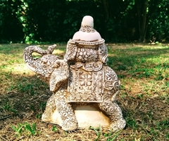 Buda Sobre Elefante Estatua Hindu Resina Exterior Jardin 19 Cm - tienda online