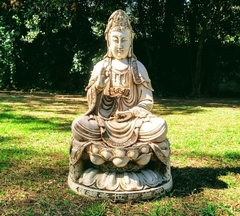 Kuan Yin Grande 62 Cm Estatua De Resina Jardin Exterior