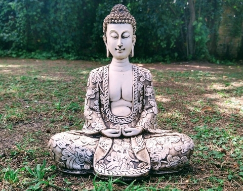 Buda Resina Apto Exterior Jardin Decoracion Estatua 26 Cm