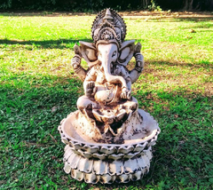 Ganesha Fuente De Agua Con Bomba Y Luz Incluidas Cascada