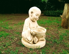 Imagen de Buda Sonriente Con Cuenco Estatua De Resina Apto Exterior Jardin Decoracion