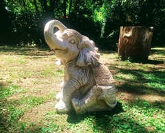 Elefante De Jardin Sentado Estatua De Resina Decoracion