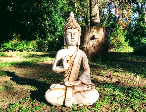 Buda Mediano Resina Exterior Jardin Decoracion Estatua 45 Cm