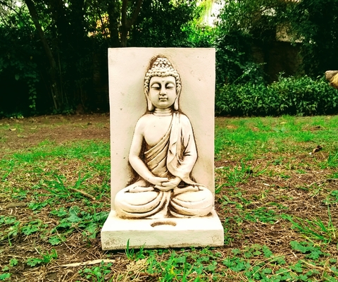 Buda Portavela De Pared o Apoyar Resina Apto Exterior Jardin Decoracion 33 cm