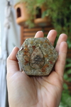 Orgonite Hexagonal Trevo com Calcita Amarela e Citrino