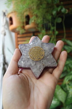 Orgonite Estrela Mandala com Quartzo Rosa