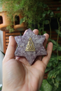 Orgonite Estrela Nossa Sra. Aparecida com Quartzo Rosa