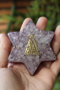 Orgonite Estrela Nossa Sra. Aparecida com Quartzo Rosa