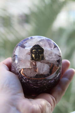 Orgonite para Ambiente Buda com Quartzo Rosa e Cristal