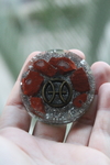 Orgonite Pastilha Signo de Peixes com Jaspe Vermelha