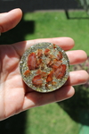 Orgonite Pastilha Com Ágata de Fogo. Orgonite de Bolso