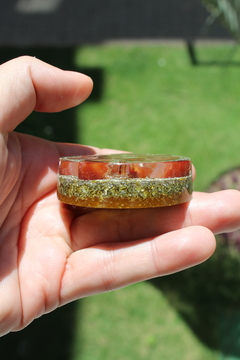 Orgonite Pastilha Com Ágata de Fogo. Orgonite de Bolso