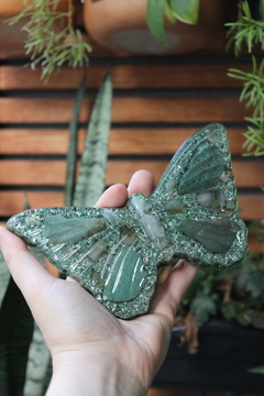 Orgonite Borboleta Média Equilíbrio Emocional com Quartzo Verde e Citrino