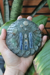 Orgonite Concha Calmaria e Paz Cianita azul e Água Marinha