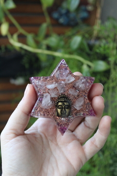 Orgonite Estrela Buda com Quartzo Rosa