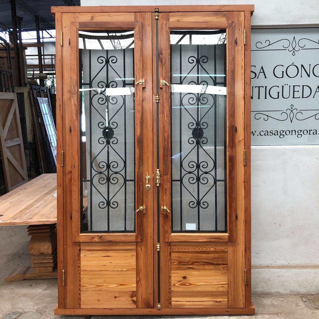 Vidrio templado mayorista inserta doble exterior puertas de madera