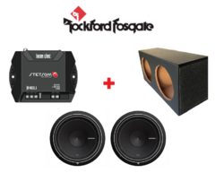 Combo Doble Subwoofer Rockford Fosgate P1 12" Completo V3