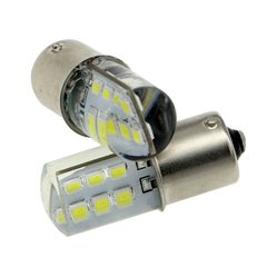 Led BA15S S25 Ambar Simple Polo 36SMD Siliconado (par)