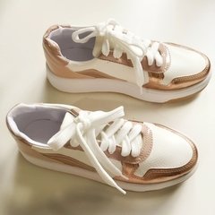 zapatillas blancas con cobre - comprar online