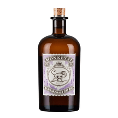 Botella con fondo blanco de gin Monkey 47