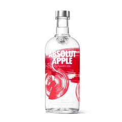 Botella con fondo blanco de vodka 750cm3 Absolut Apple