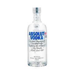 Botella con fondo blanco de vodka 750cm3 Absolut