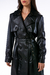 Trench Coat Elise Cruzado Cuero de Oveja Negro - comprar online