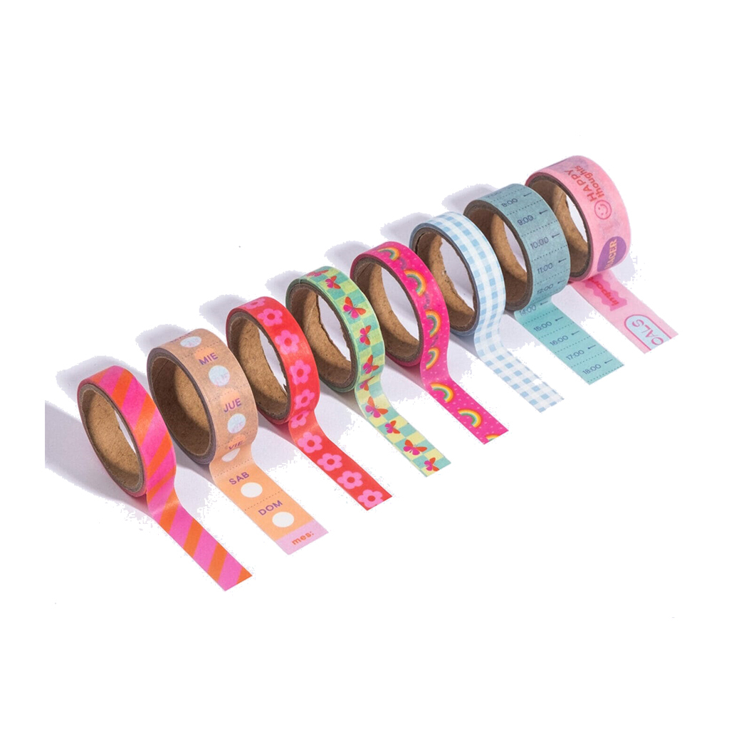 Kit Basic Brw Washi Tape Cintas Decorativas Con Dispenser