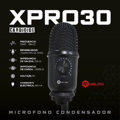 Micrófono Condenser Melon Xpro30 Cardioide Usb Reduce Ruidos en internet